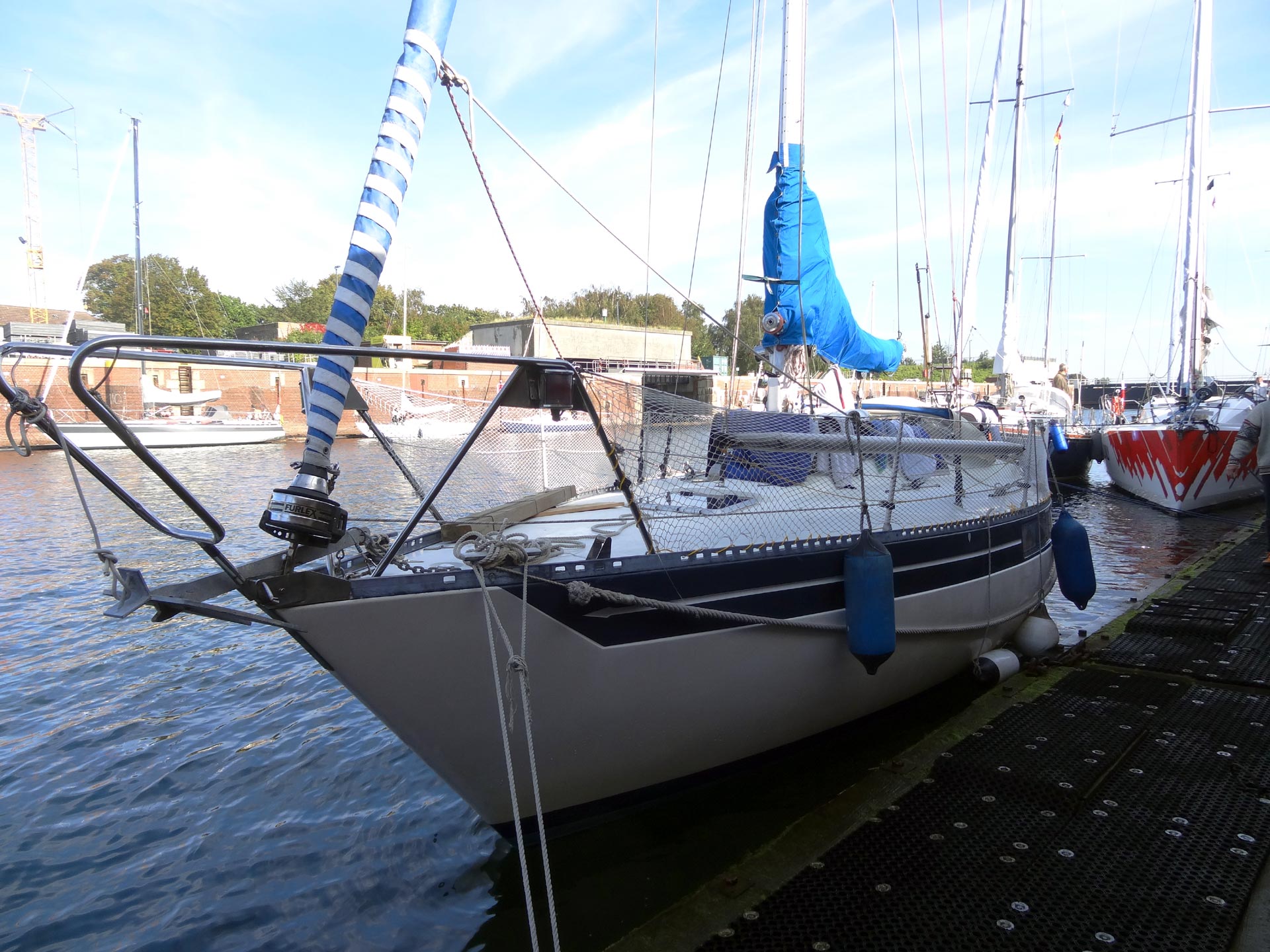 Our yacht secured inside the lock.