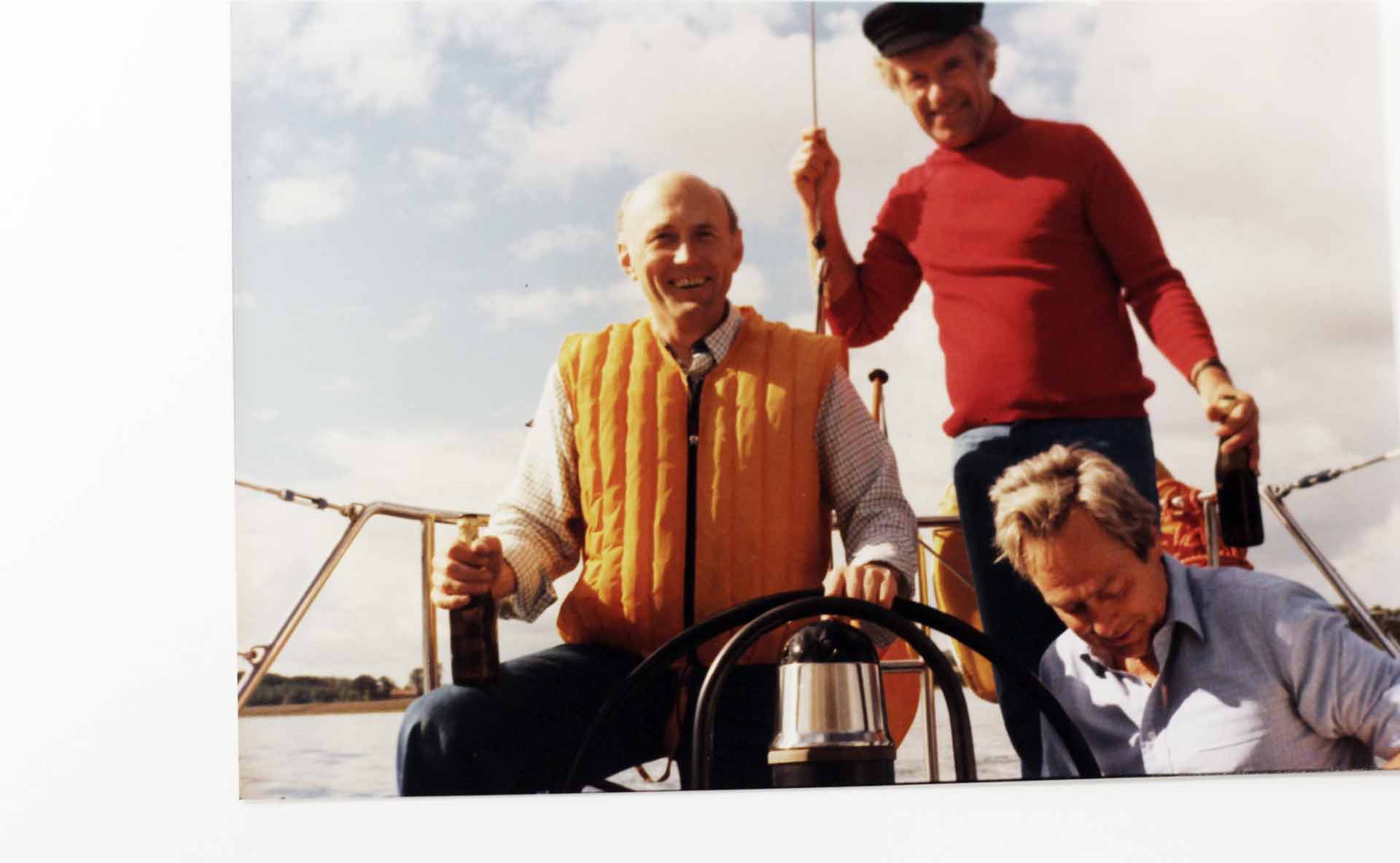 Her first owner (left) one one of his last "men only" cruises in the Eighties.