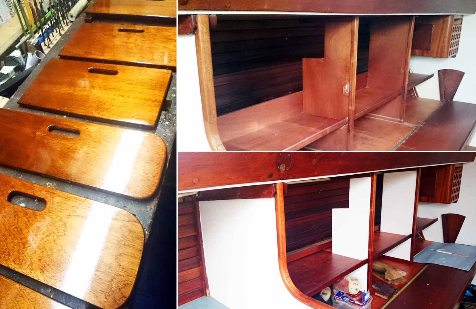 Refurbishing and painting the stowage amidships.