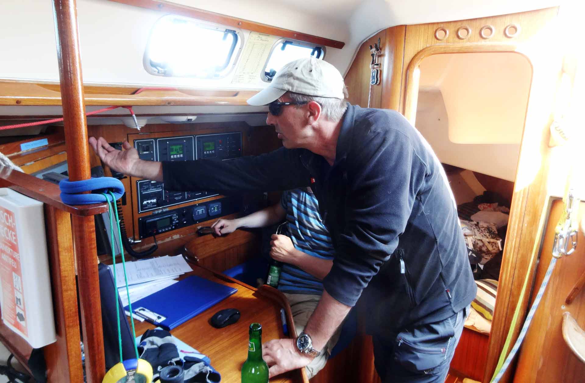 Our Skipper is explaining the Ship´s Electronic Equipment