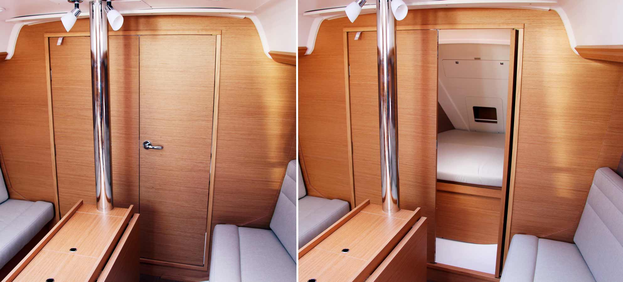 Clever: Forward bulkhead can be a simple door to the fore cabin ...