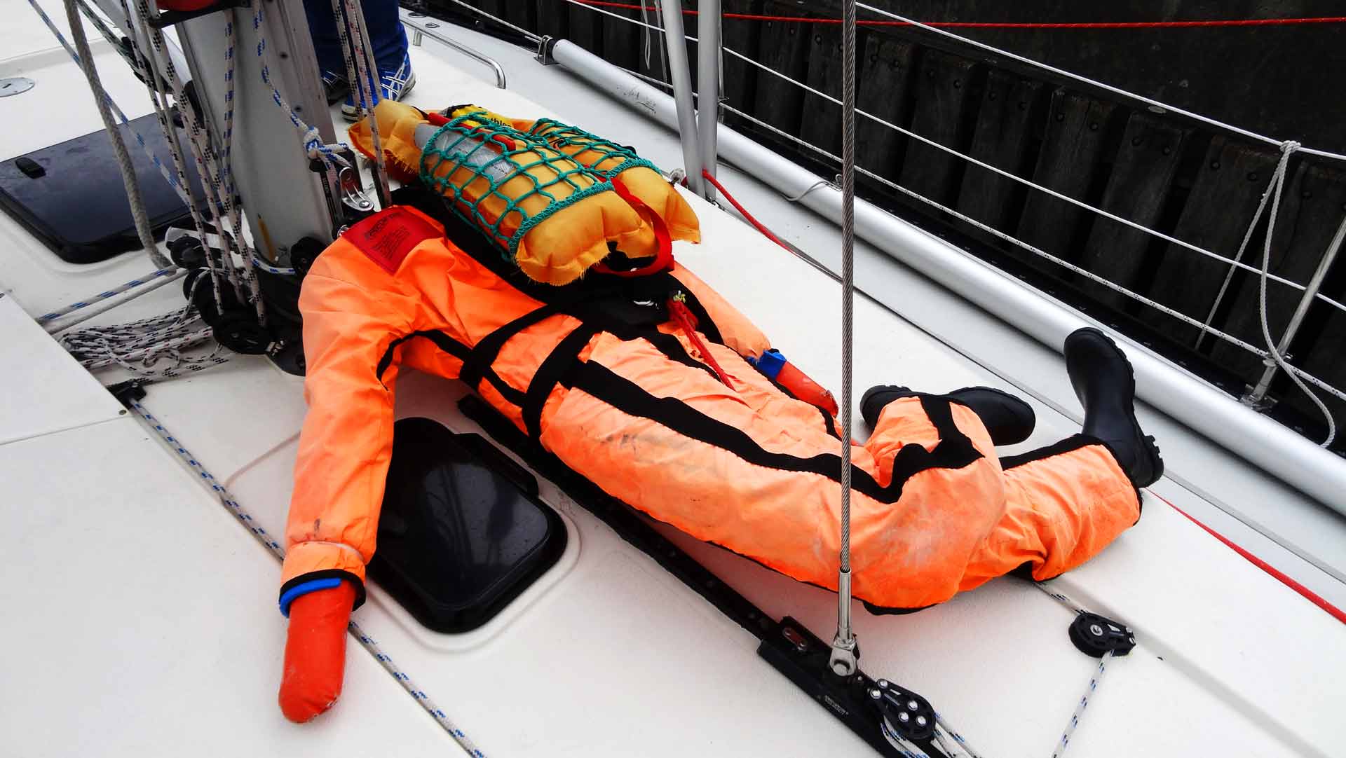 Karl weighs 50+ Kilograms and will act as Crew Overboard-Dummy