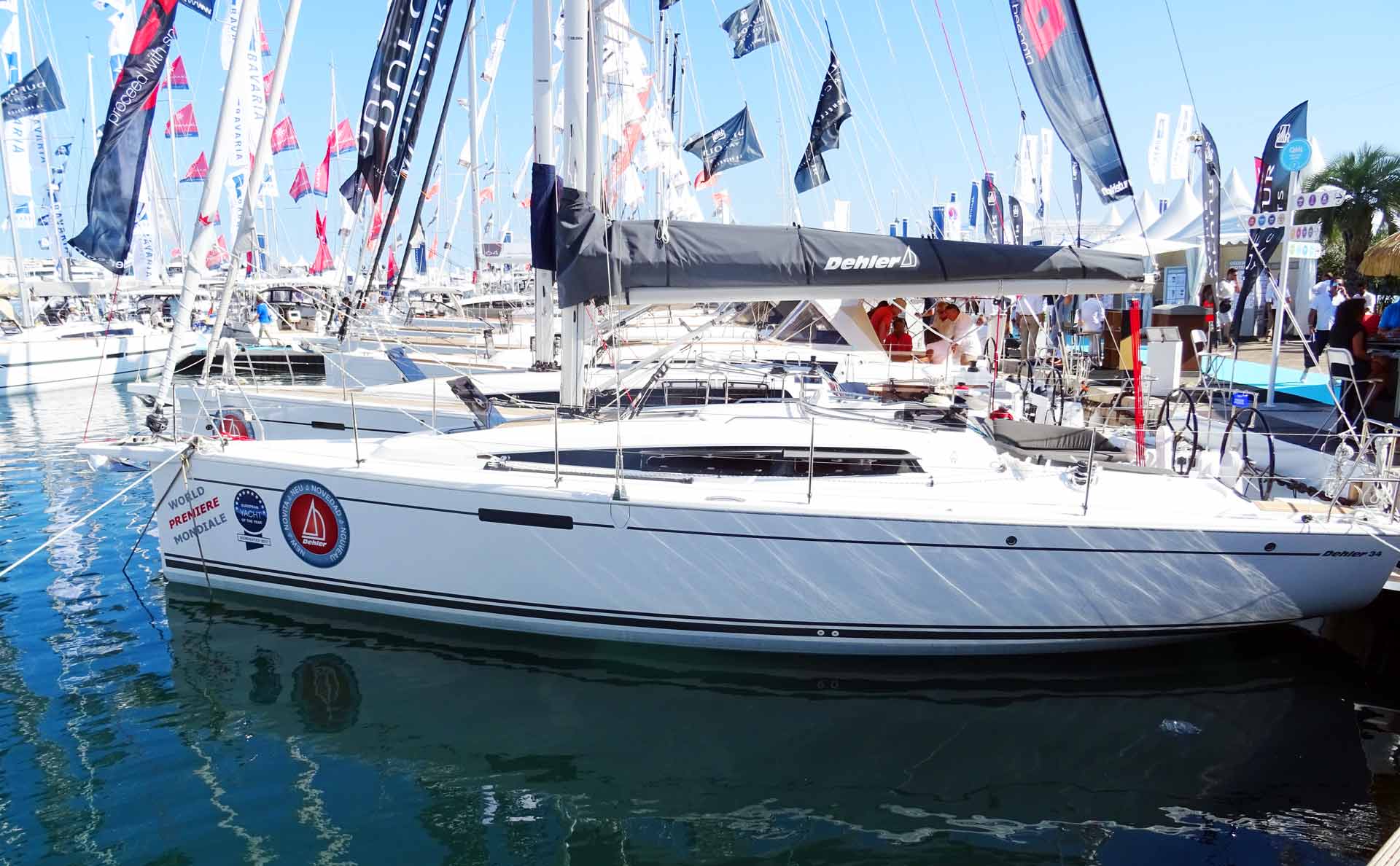 Certainly one of the smallest yachts at Cannes Yachting Festival: The Dehler 34