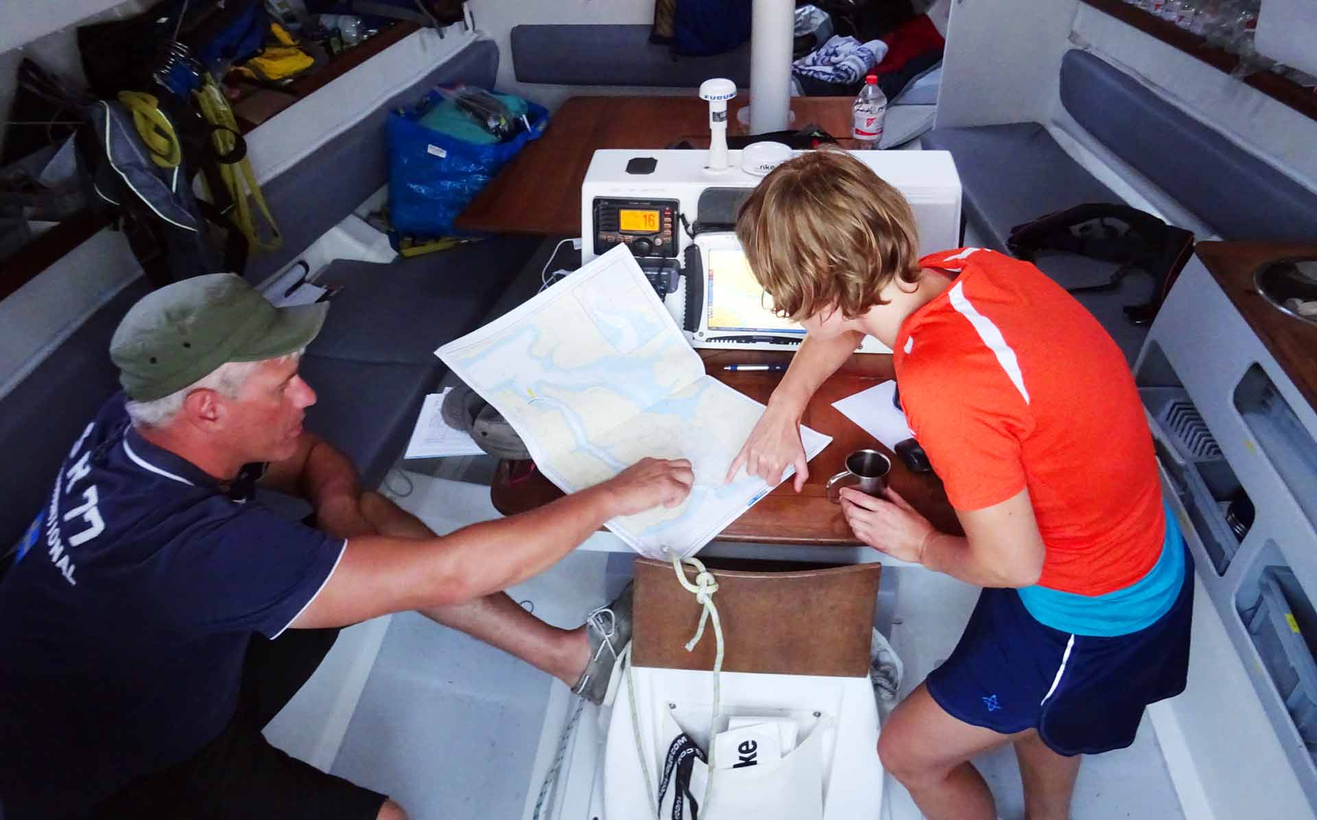 Learning navigational stuff below deck