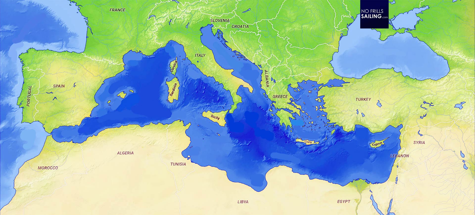 01 Mediterranean Ocean Map Sailing 