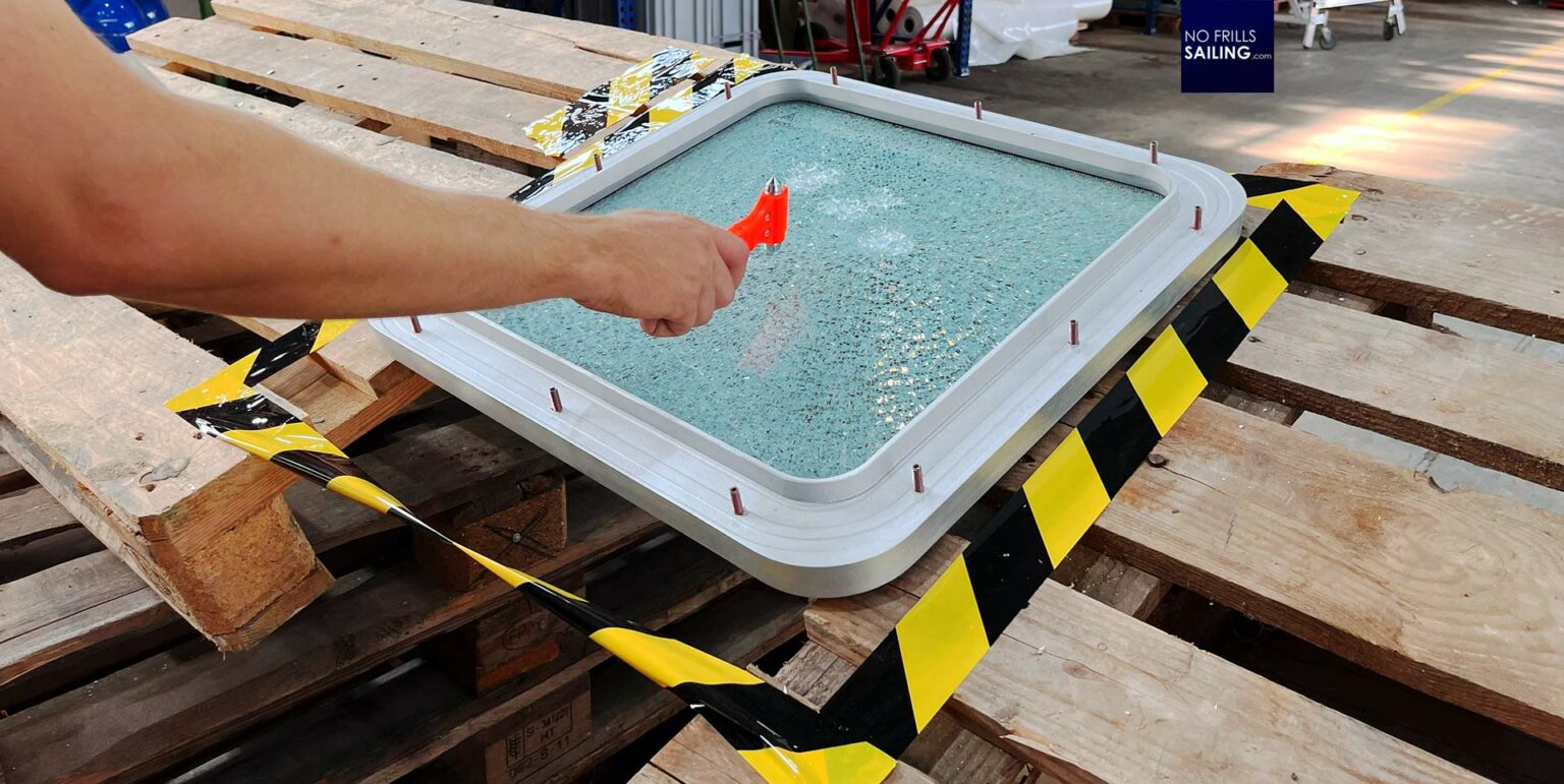 Smashing a Catamaran Escape Window